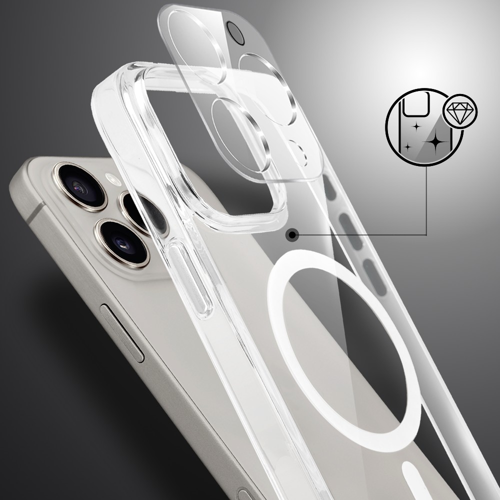Zestaw_Ibizu Crystal Clear Glass z MagSafe, szklany tył 9H, przeźroczyste+szklo (9)