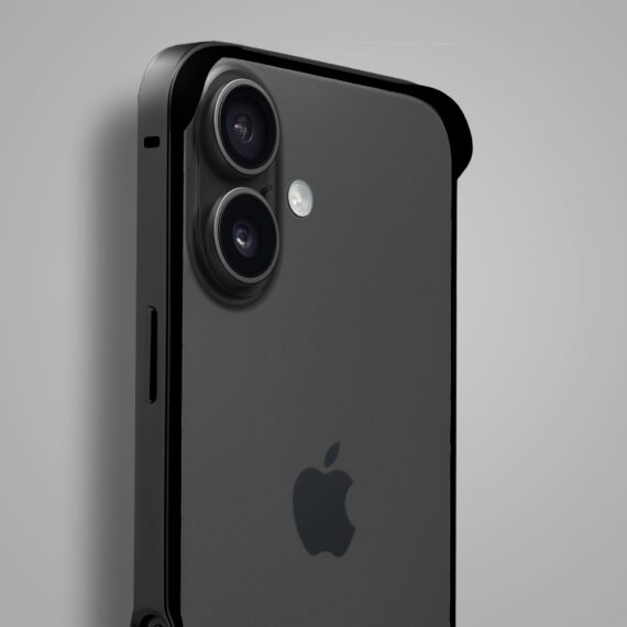 Bumper do iPhone 16, Metal Slim, metalowa ramka ochronna, czarny (9)