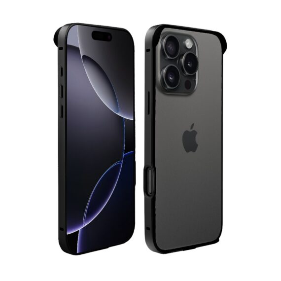 Bumper do iPhone 16 Pro Max, Metal Slim, metalowa ramka ochronna, czarny (2)