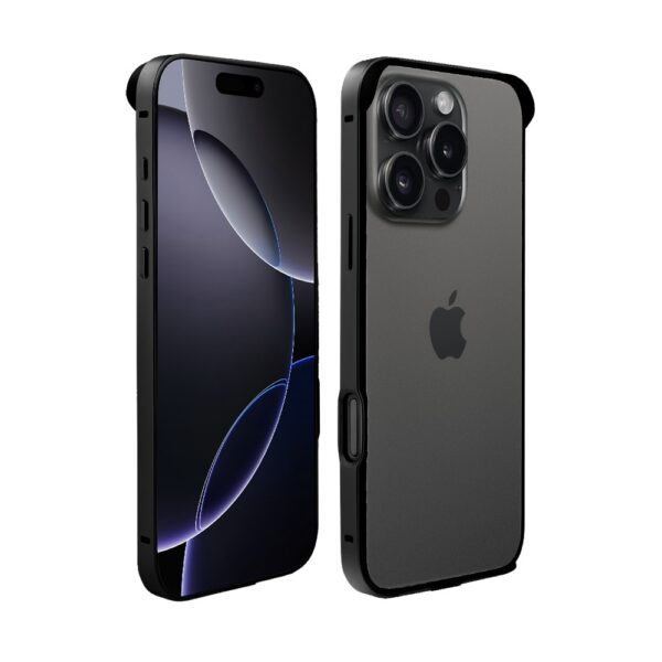 Bumper do iPhone 16 Pro, Metal Slim, metalowa ramka ochronna, czarny