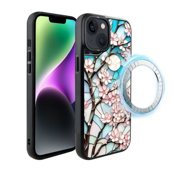 Etui do iPhone 14 IBIZU DropGuard Matt z MagSafe, Barwy Szkła, Księżycowa Wiśnia (4)