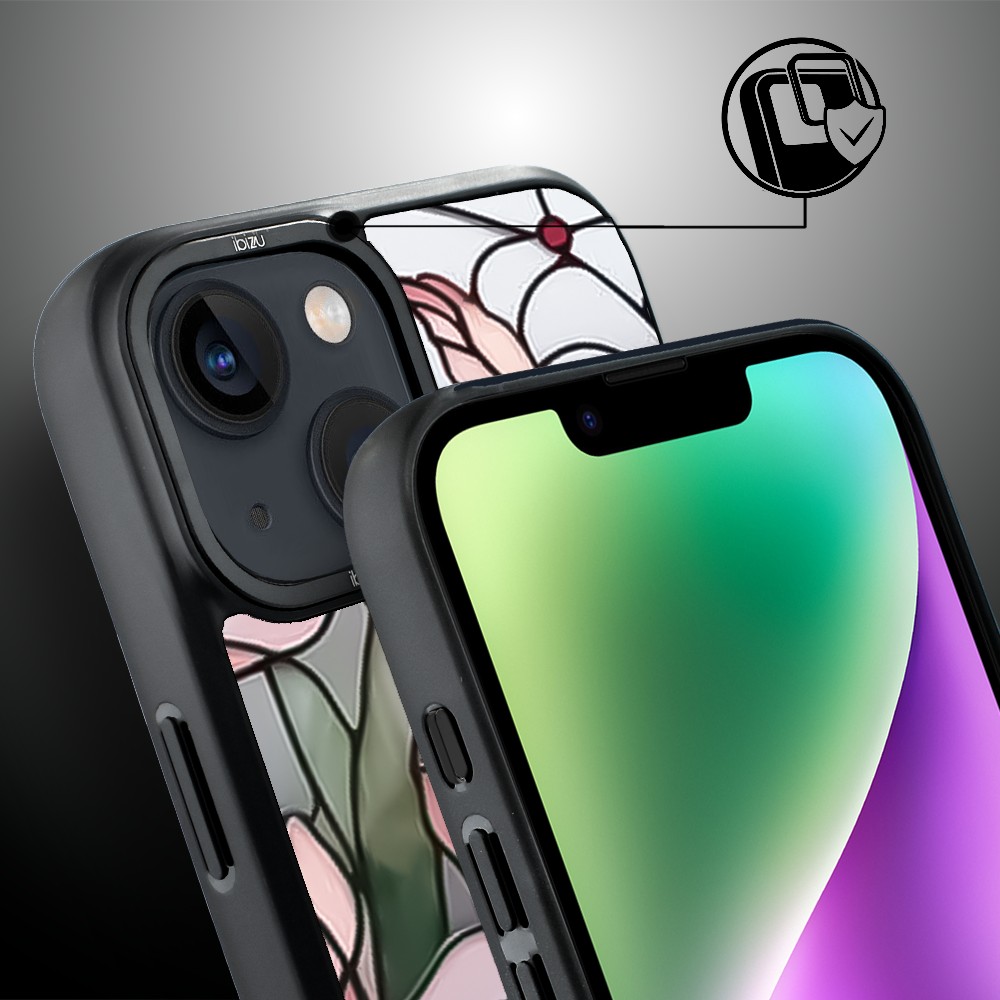 Etui do iPhone 14 IBIZU DropGuard Matt z MagSafe, Barwy Szkła, Różowa magnolia (2)