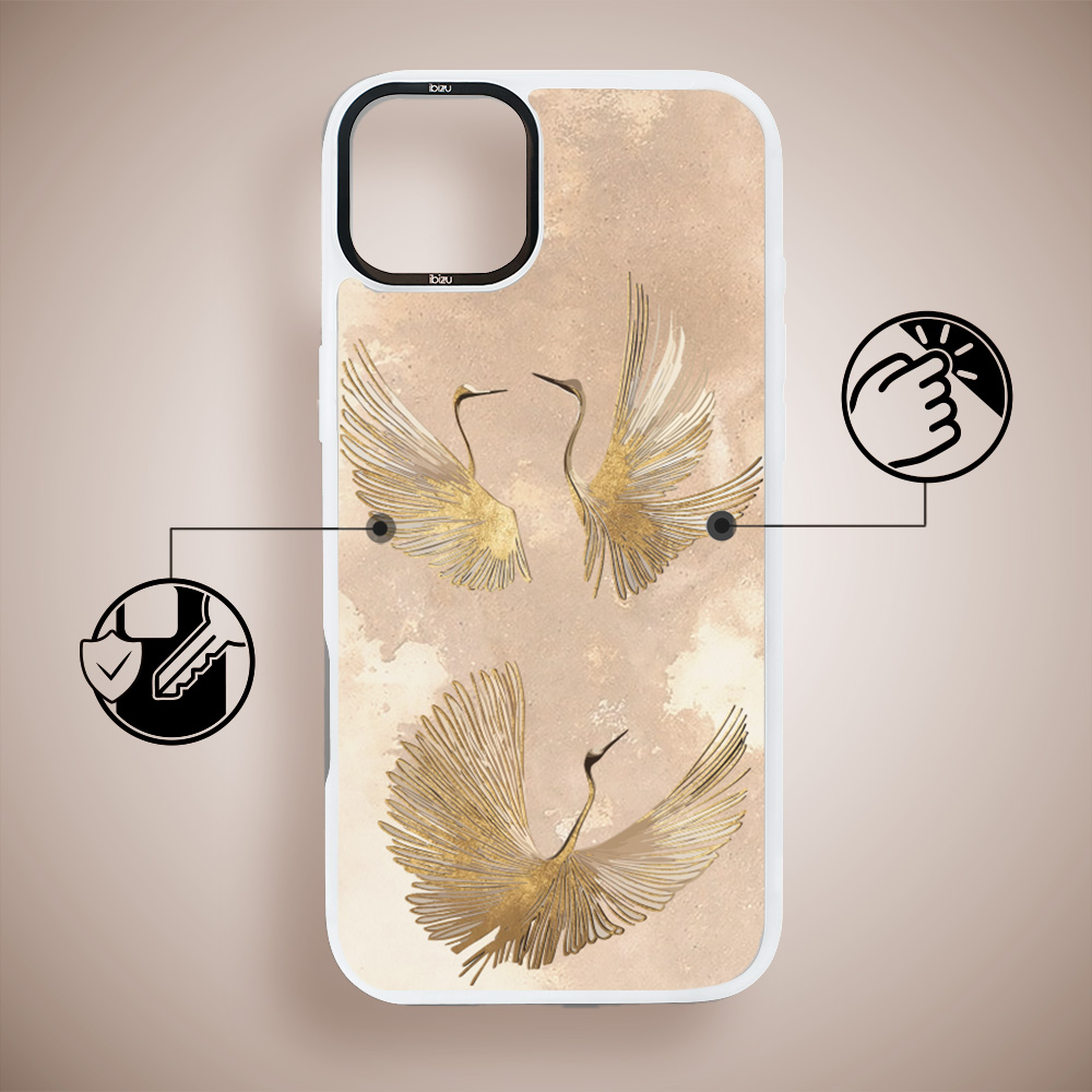 Etui-do-iPhone-14-IBIZU-DropGuard-Matt-z-MagSafe-Boho-Złote-żurawie (2)