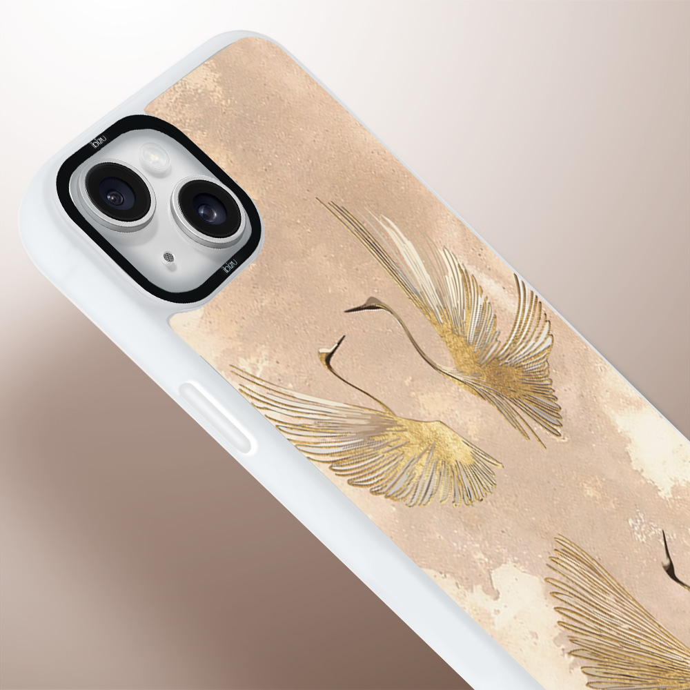 Etui-do-iPhone-14-IBIZU-DropGuard-Matt-z-MagSafe-Boho-Złote-żurawie (7)