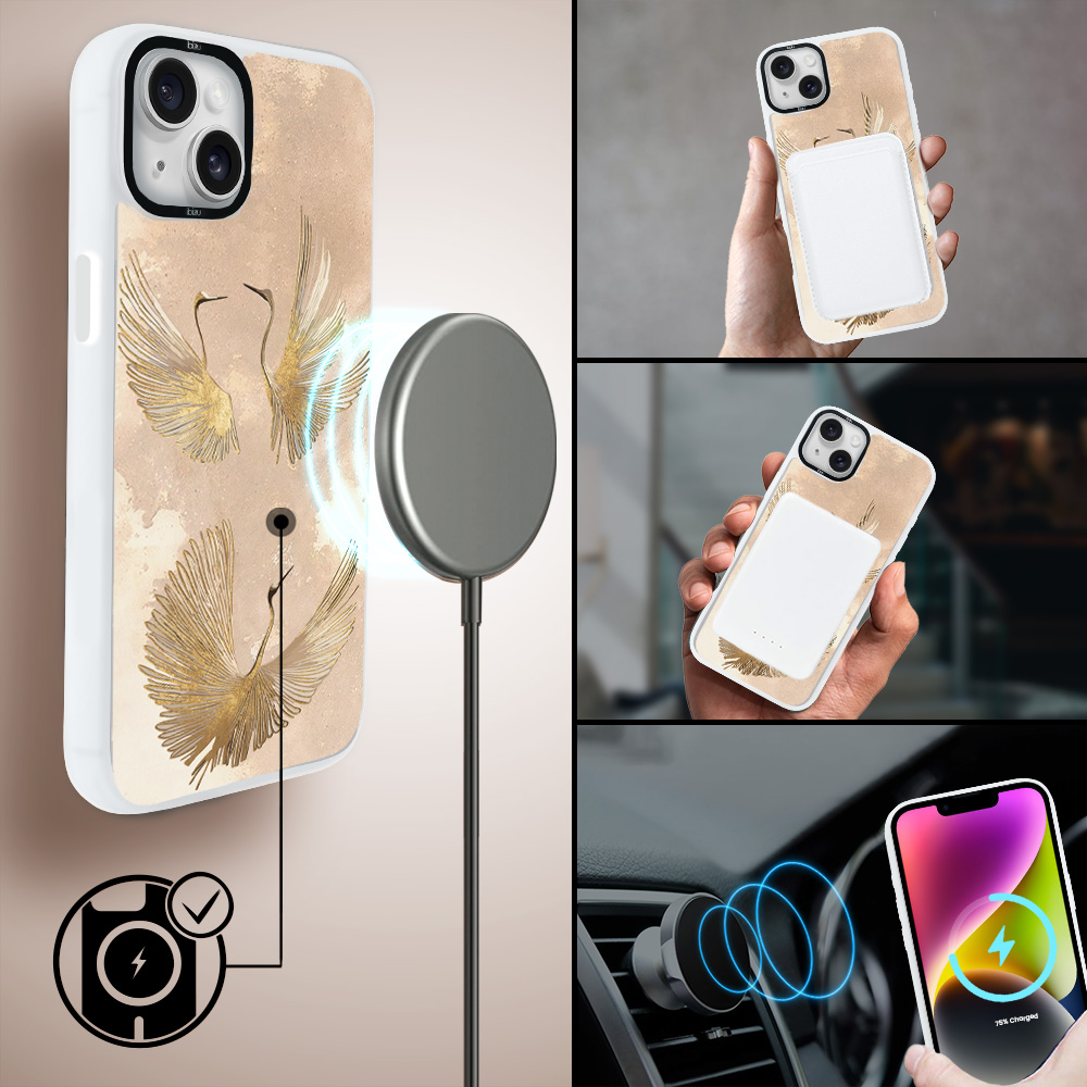 Etui-do-iPhone-14-IBIZU-DropGuard-Matt-z-MagSafe-Boho-Złote-żurawie (8)