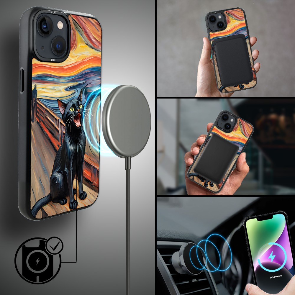 Etui-do-iPhone-14-IBIZU-DropGuard-Matt-z-MagSafe-Edvard-Munch-krzyk-kota (1)