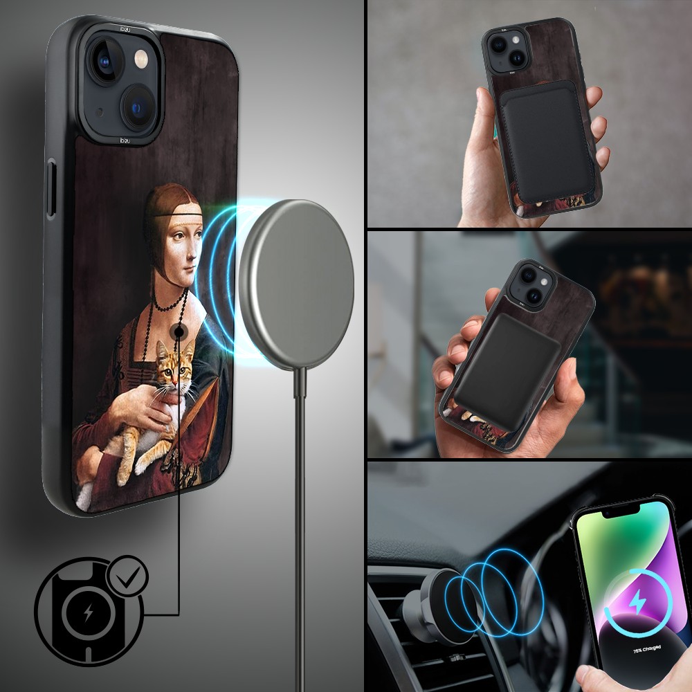 Etui-do-iPhone-14-IBIZU-DropGuard-Matt-z-MagSafe-Leonardo-Da-Vinci-dama-z-kotem (1)