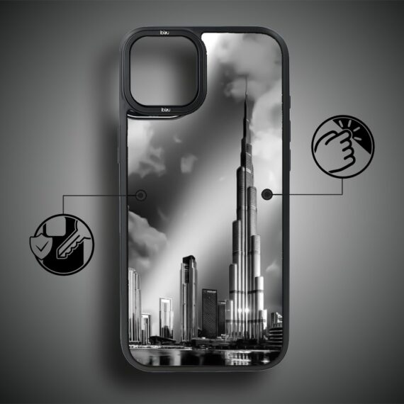 Etui do iPhone 14 IBIZU DropGuard Matt z MagSafe, Noir City, Burj Khalifa (1)
