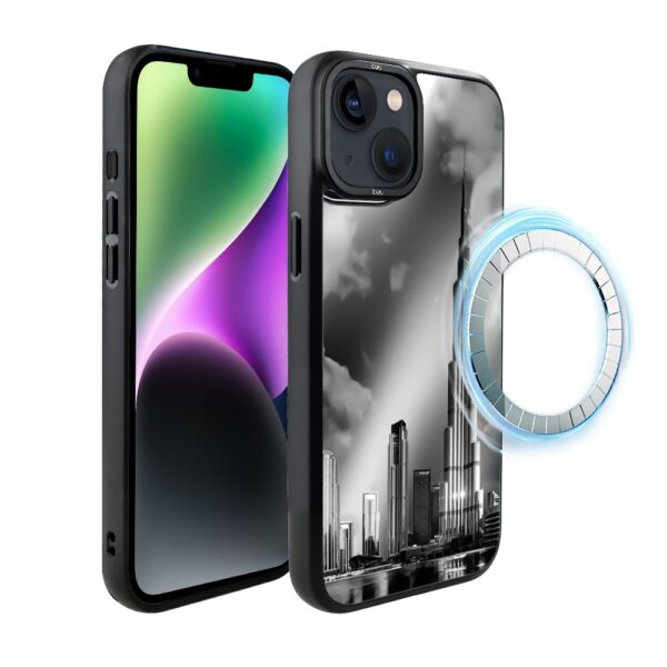 Etui do iPhone 14 IBIZU DropGuard Matt z MagSafe, Noir City, Burj Khalifa