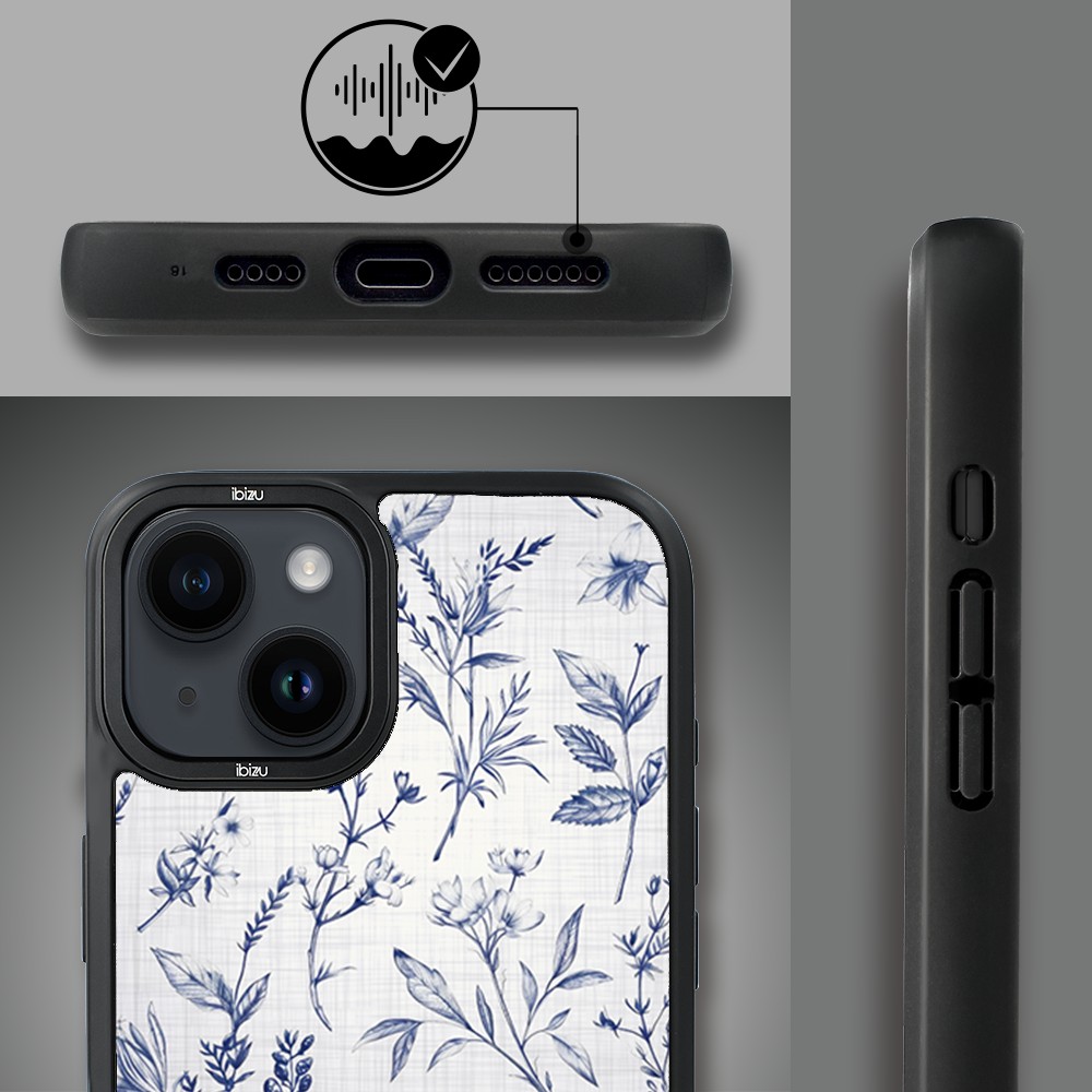 Etui do iPhone 14 IBIZU DropGuard Matt z MagSafe, Pastel Bloom, Lazurowe szepty (1)