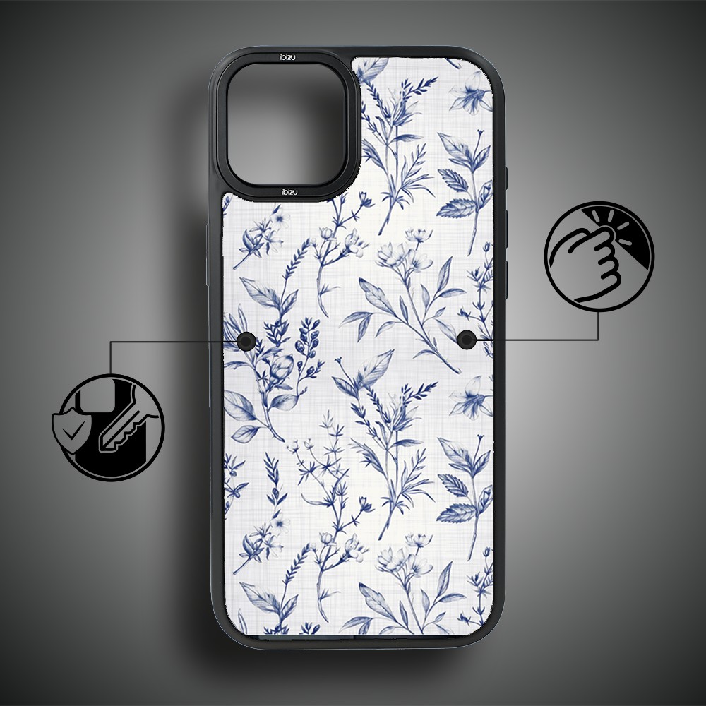 Etui do iPhone 14 IBIZU DropGuard Matt z MagSafe, Pastel Bloom, Lazurowe szepty (4)