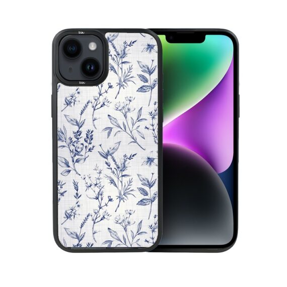 Etui do iPhone 14 IBIZU DropGuard Matt z MagSafe, Pastel Bloom, Lazurowe szepty (5)