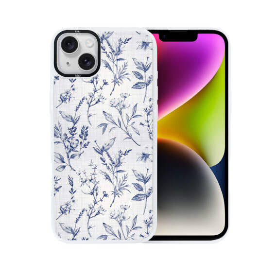 Etui-do-iPhone-14-IBIZU-DropGuard-Matt-z-MagSafe-Pastel-Bloom-Lazurowe-szepty-white (1)