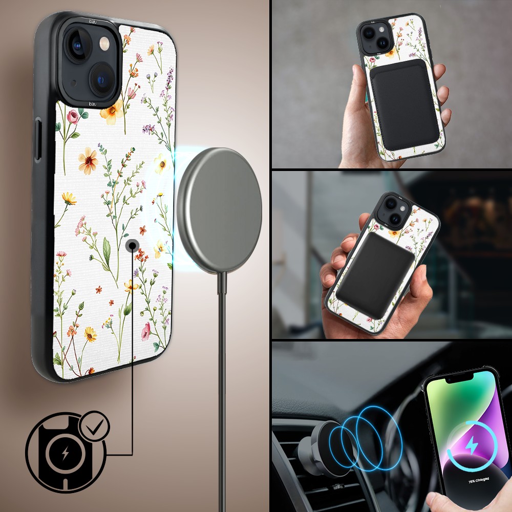 Etui do iPhone 14 IBIZU DropGuard Matt z MagSafe, Pastel Bloom, Letni bukiet (6)