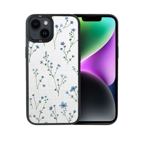 Etui do iPhone 14 IBIZU DropGuard Matt z MagSafe, Pastel Bloom, Niebieski sen (4)