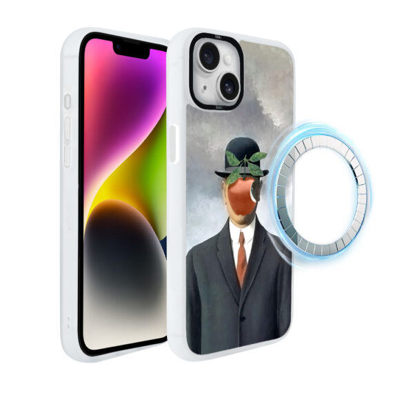 Etui-do-iPhone-14-IBIZU-DropGuard-Matt-z-MagSafe-Rene-Magritte-syn-człowieczy-white (6)