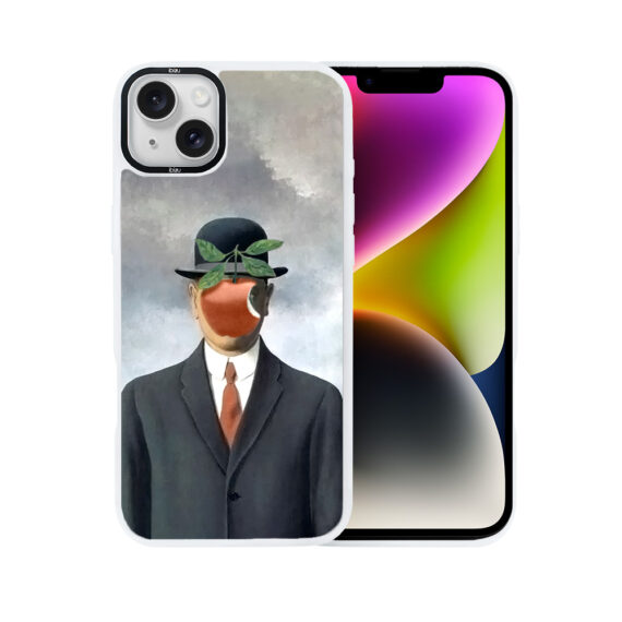Etui-do-iPhone-14-IBIZU-DropGuard-Matt-z-MagSafe-Rene-Magritte-syn-człowieczy-white (8)