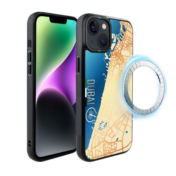Etui do iPhone 14 Plus IBIZU DropGuard Matt z MagSafe, Mapy Świata, Dubai (8)