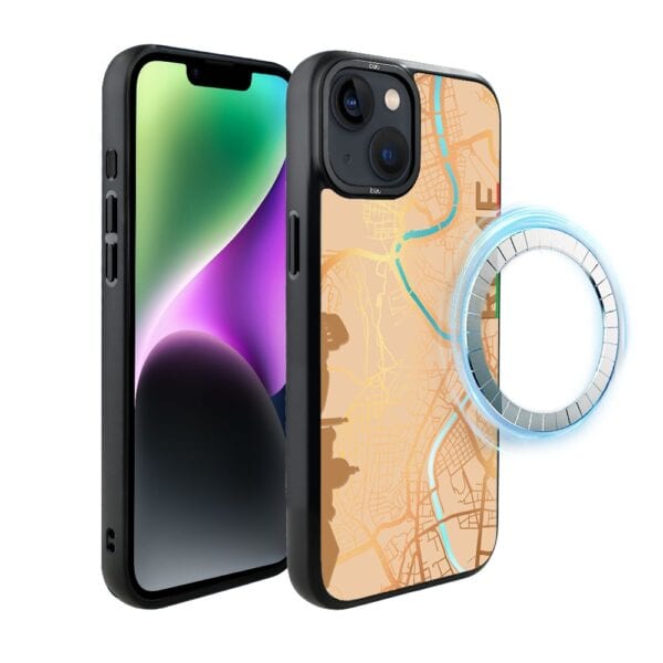 Etui do iPhone 14 Plus IBIZU DropGuard Matt z MagSafe, Mapy Świata, Rome