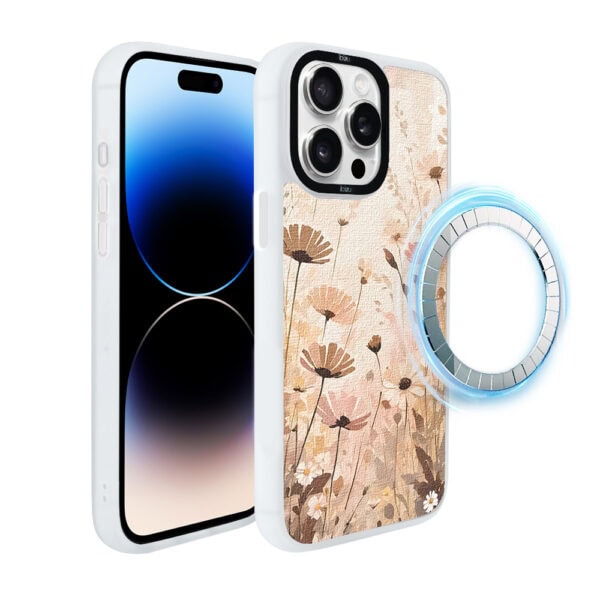 Etui do iPhone 14 Pro Max IBIZU DropGuard Matt z MagSafe, Boho, Kwiatowa łąka