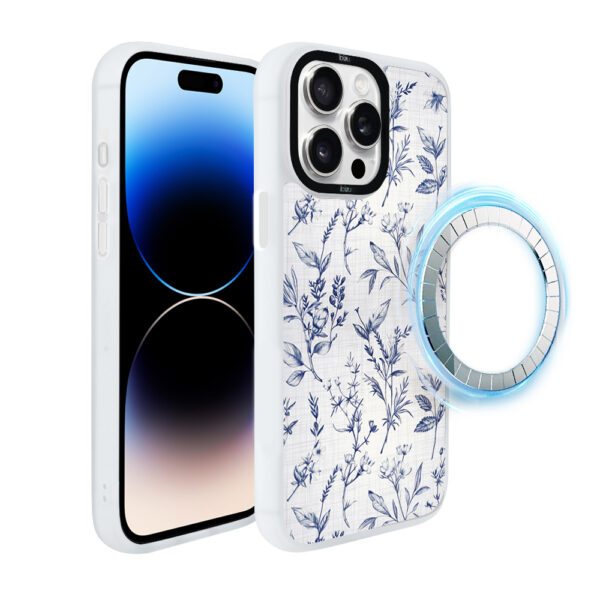 Etui do iPhone 14 Pro Max IBIZU DropGuard Matt z MagSafe, Pastel Bloom, Lazurowe szepty