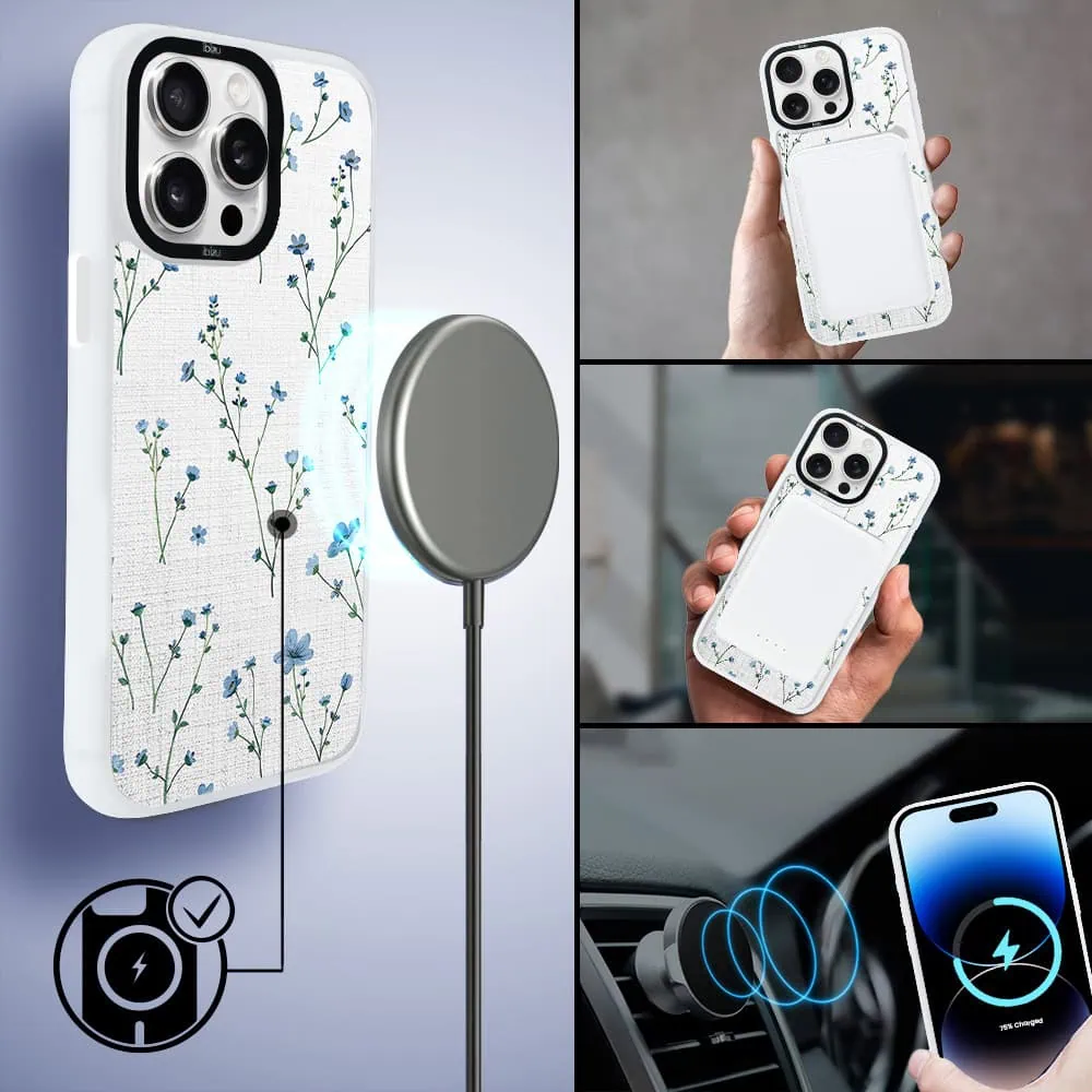 Etui-do-iPhone-14-Pro-IBIZU-DropGuard-Matt-z-MagSafe-Pastel-Bloom-Niebieski-sen-pop2