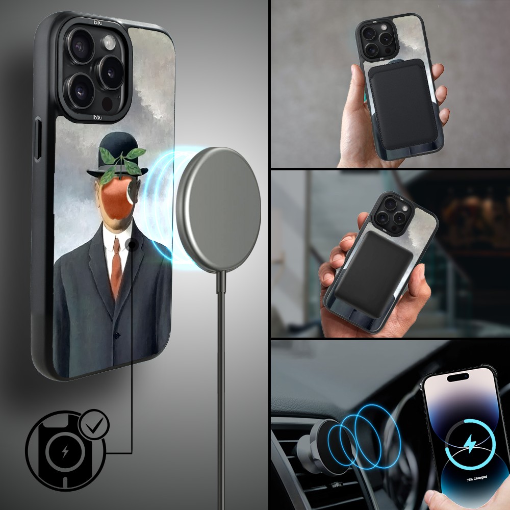 Etui-do-iPhone-14-Pro-IBIZU-DropGuard-Matt-z-MagSafe-Rene-Magritte-syn-człowieczy (1)