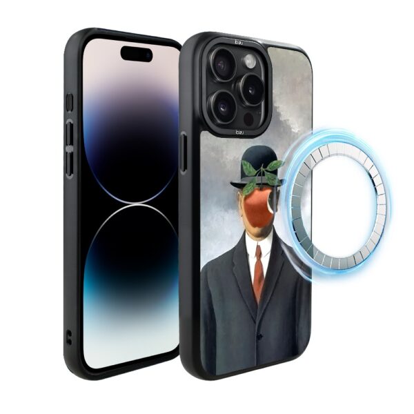 Etui do iPhone 14 Pro IBIZU DropGuard Matt z MagSafe, Rene Magritte, syn człowieczy