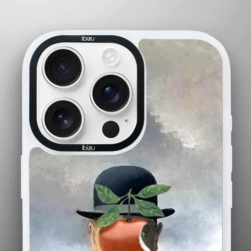 Etui-do-iPhone-14-Pro-IBIZU-DropGuard-Matt-z-MagSafe-Rene-Magritte-syn-człowieczy-white (5)