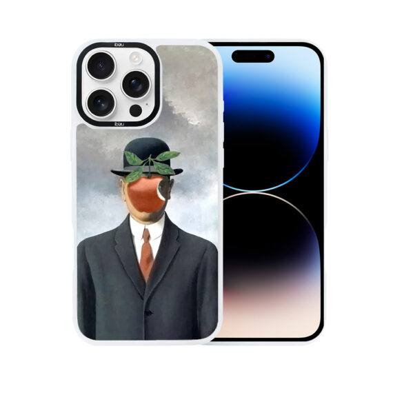 Etui-do-iPhone-14-Pro-IBIZU-DropGuard-Matt-z-MagSafe-Rene-Magritte-syn-człowieczy-white (8)