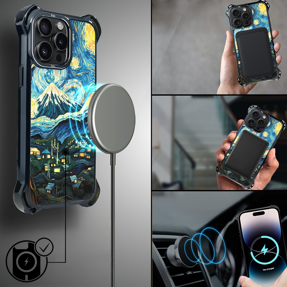 Etui do iPhone 14 Pro, Ibizu DropGuard Ultra z MagSafe, Van Gogh, gwieździsta noc (1)