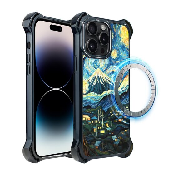 Etui do iPhone 14 Pro, Ibizu DropGuard Ultra z MagSafe, Van Gogh, gwieździsta noc (6)