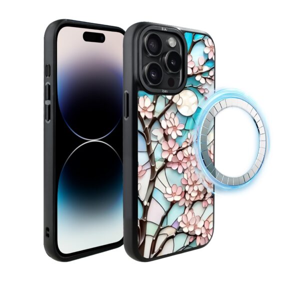 Etui do iPhone 14 Pro Max IBIZU DropGuard Matt z MagSafe, Barwy Szkła, Księżycowa Wiśnia (3)