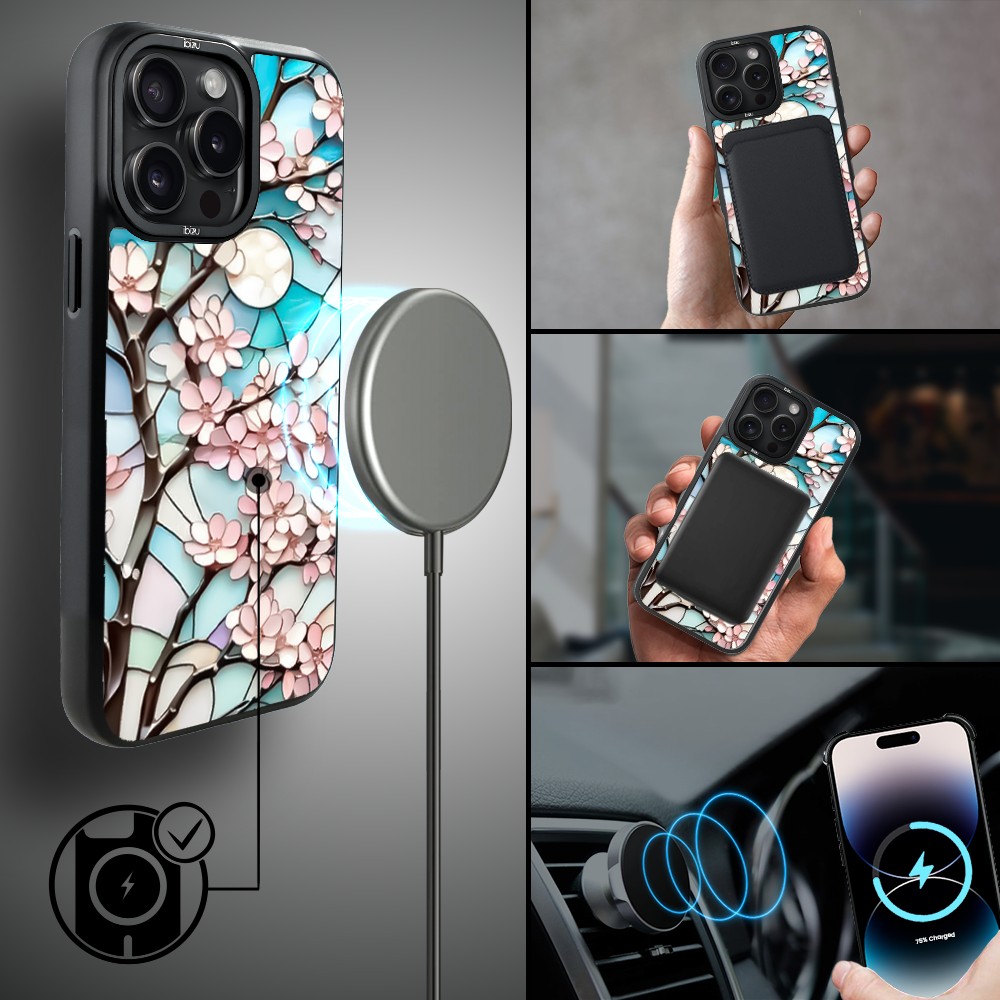 Etui do iPhone 14 Pro Max IBIZU DropGuard Matt z MagSafe, Barwy Szkła, Księżycowa Wiśnia (6)