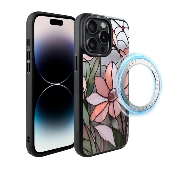 Etui do iPhone 14 Pro Max IBIZU DropGuard Matt z MagSafe, Barwy Szkła, Różowa magnolia (3)