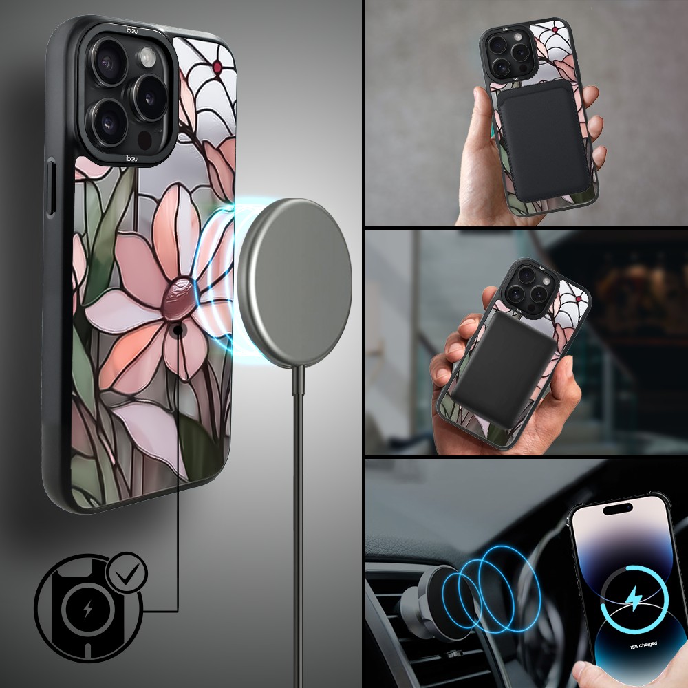 Etui do iPhone 14 Pro Max IBIZU DropGuard Matt z MagSafe, Barwy Szkła, Różowa magnolia (6)