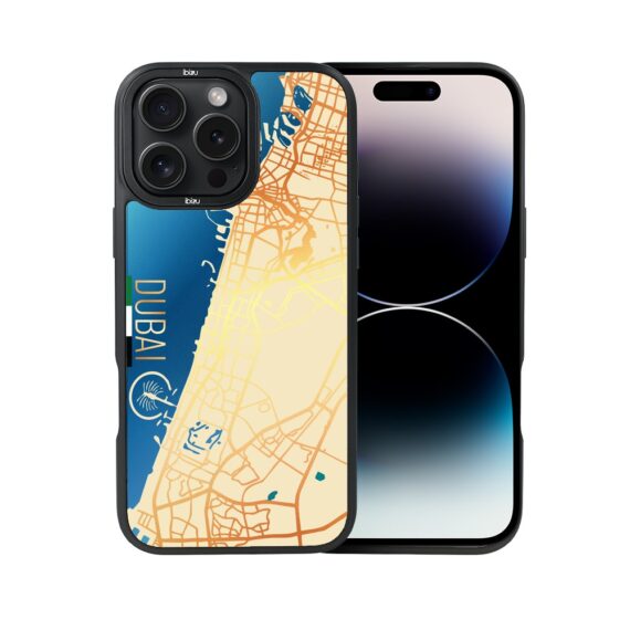 Etui do iPhone 14 Pro Max IBIZU DropGuard Matt z MagSafe, Mapy Świata, Dubai (1)