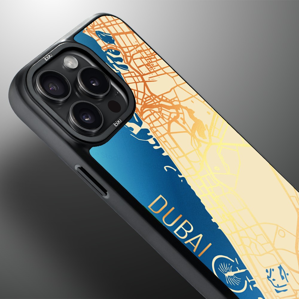 Etui do iPhone 14 Pro Max IBIZU DropGuard Matt z MagSafe, Mapy Świata, Dubai (3)