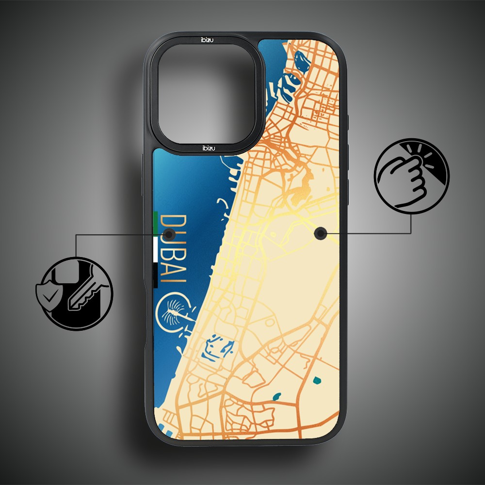 Etui do iPhone 14 Pro Max IBIZU DropGuard Matt z MagSafe, Mapy Świata, Dubai (8)