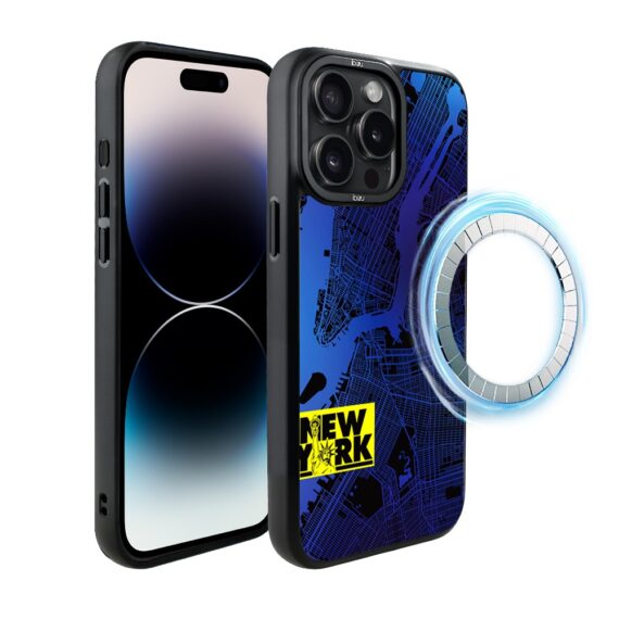 Etui do iPhone 14 Pro Max IBIZU DropGuard Matt z MagSafe, Mapy Świata, New York (7)
