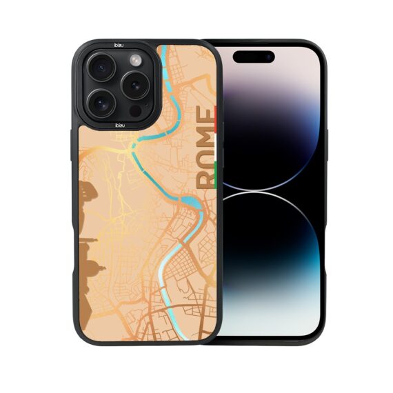 Etui do iPhone 14 Pro Max IBIZU DropGuard Matt z MagSafe, Mapy Świata, Rome (1)