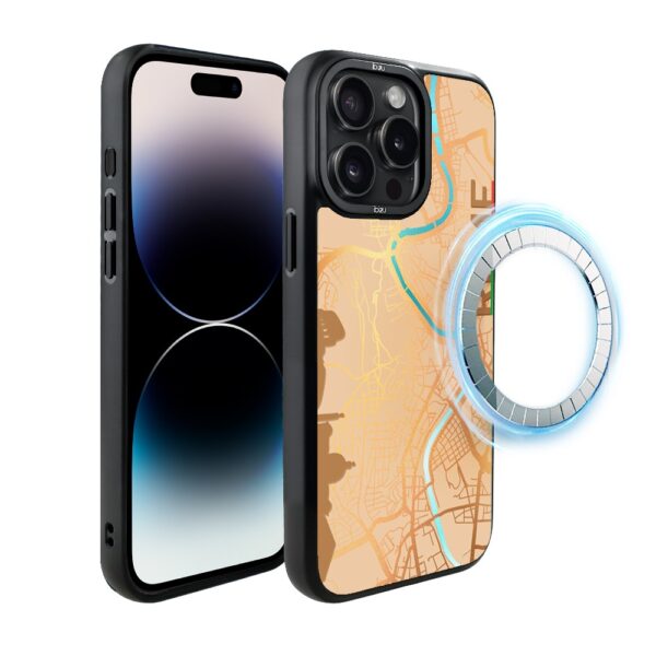 Etui do iPhone 14 Pro Max IBIZU DropGuard Matt z MagSafe, Mapy Świata, Rome