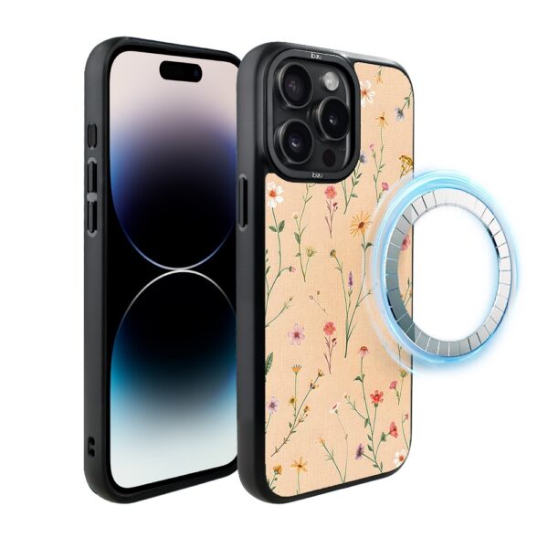 Etui do iPhone 14 Pro Max IBIZU DropGuard Matt z MagSafe, Pastel Bloom, Koralowa łąka
