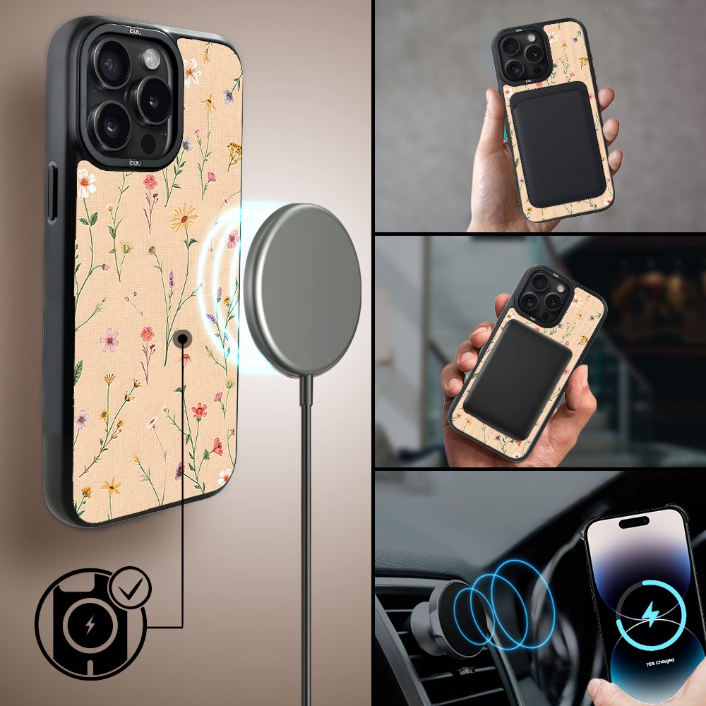Etui do iPhone 14 Pro Max IBIZU DropGuard Matt z MagSafe, Pastel Bloom, Kolorowa łąka (7)