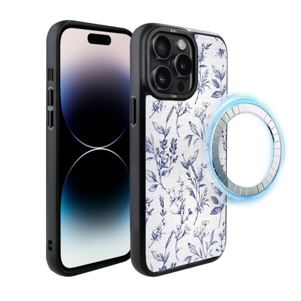 Etui do iPhone 14 Pro Max IBIZU DropGuard Matt z MagSafe, Pastel Bloom, Lazurowe szepty