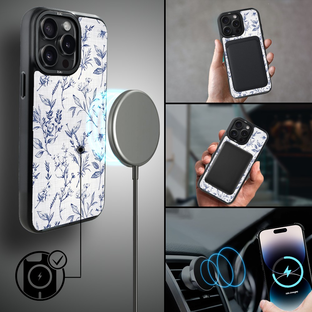 Etui do iPhone 14 Pro Max IBIZU DropGuard Matt z MagSafe, Pastel Bloom, Lazurowe szepty (8)