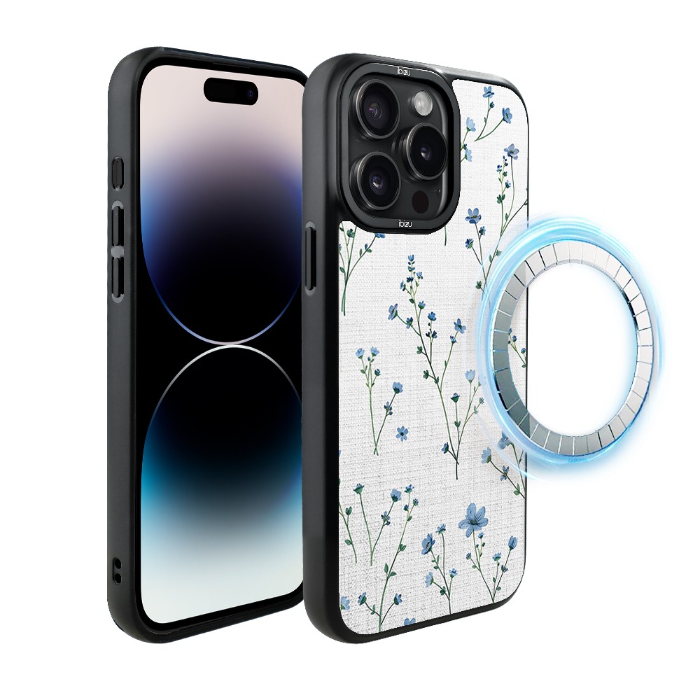 Etui do iPhone 14 Pro Max IBIZU DropGuard Matt z MagSafe, Pastel Bloom, Niebieski sen (3)
