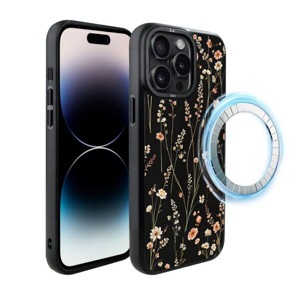 Etui do iPhone 14 Pro Max IBIZU DropGuard Matt z MagSafe, Pastel Bloom, Północny ogród (3)