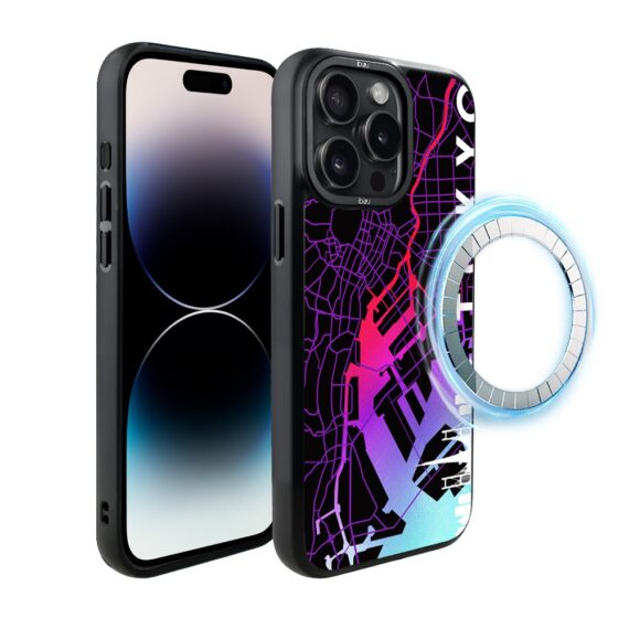 Etui do iPhone 14 Pro Max IBIZU DropGuard Matt z MagSafee, Mapy Świata, Tokyo (7)