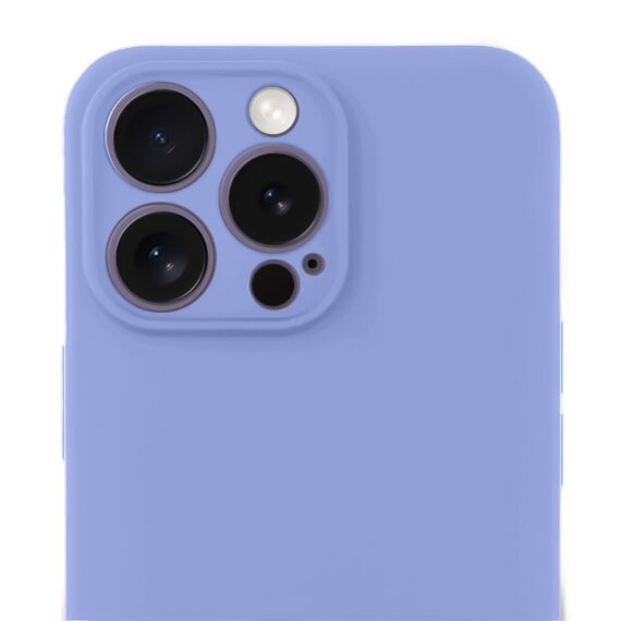 Etui do iPhone 14 Pro Max silikonowe z mikrofibrą soft touch z osłoną na aparat, fioletowe liliowe (7)